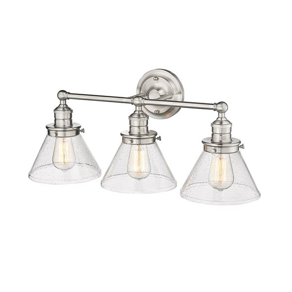 Millennium Lighting Eyden 3-Light Nickel Transitional Vanity Light