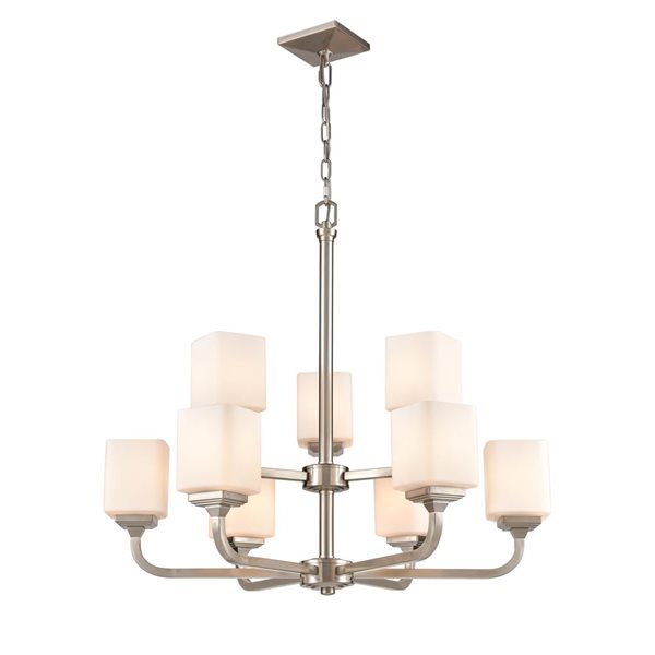 Millennium Lighting Eddison 9-light Brushed Nickel Contemporary Chandelier