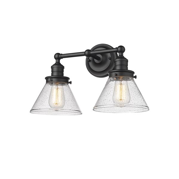 Millennium Lighting Eyden 2-Light Black Transitional Vanity Light 4142 ...