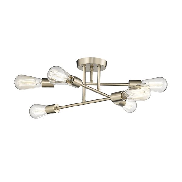 Millennium Lighting Decco 6-Light Semi-Flush Ceiling Mount in Modern Gold