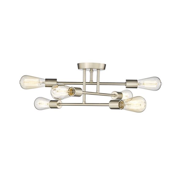 Millennium Lighting Decco 6-Light Semi-Flush Ceiling Mount in Modern Gold