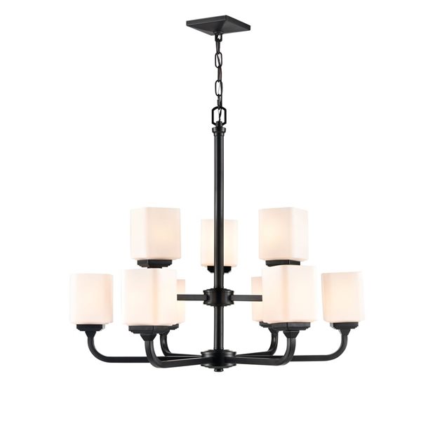 Millennium Lighting Eddison 9-light Matte Black Contemporary Chandelier