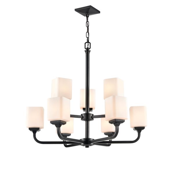 Millennium Lighting Eddison 9-light Matte Black Contemporary Chandelier