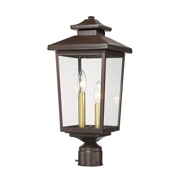 Millennium Lighting Eldrick 18.8-in Powder Coat Bronze Transitional Light Post Lantern