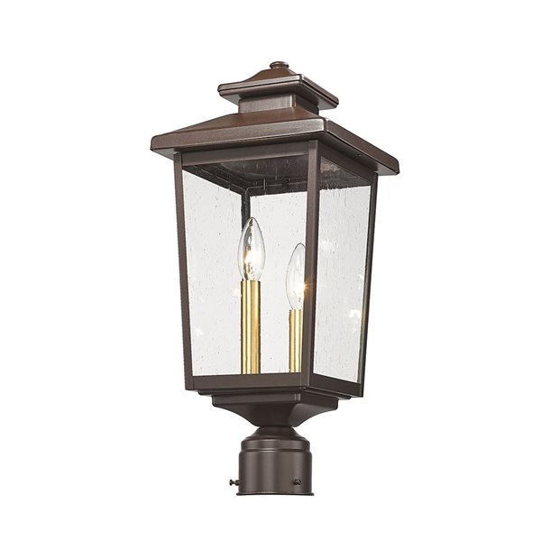 Millennium Lighting Eldrick 18.8-in Powder Coat Bronze Transitional Light Post Lantern