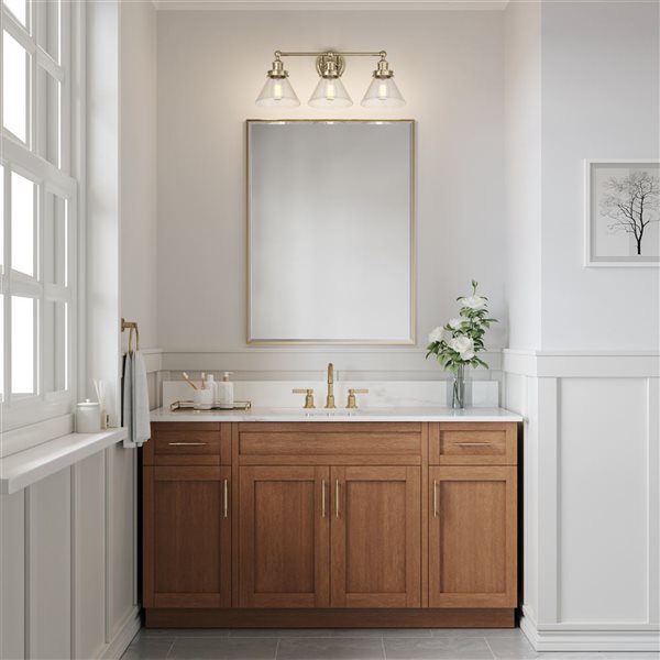 Millennium Lighting Eyden 3-Light Gold Transitional Vanity Light