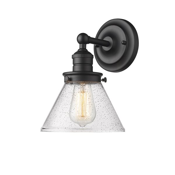 Millennium Lighting Eyden 7.87-in W 1-Light Matte Black Transitional Wall Sconce