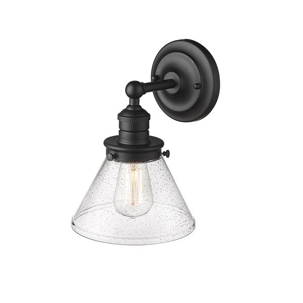 Millennium Lighting Eyden 7.87-in W 1-Light Matte Black Transitional Wall Sconce