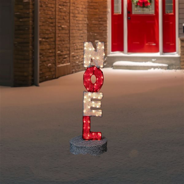 Northlight 39-in Freestanding Noel Sign with Clear Incandescent Light