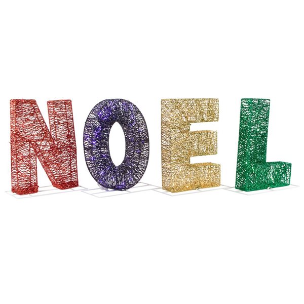 Northlight 14-in Freestanding Noel Front Door Decoration Kit with Multicolour LED Light