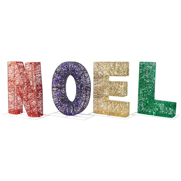 Northlight 14-in Freestanding Noel Front Door Decoration Kit with Multicolour LED Light