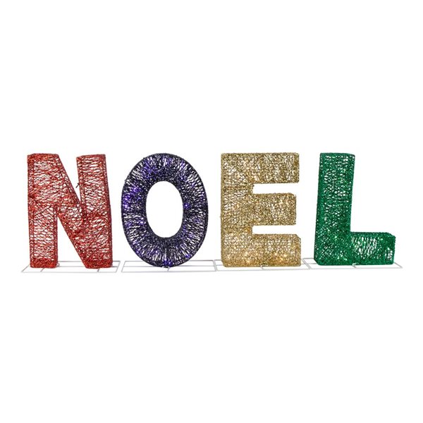 Northlight 14-in Freestanding Noel Front Door Decoration Kit with Multicolour LED Light