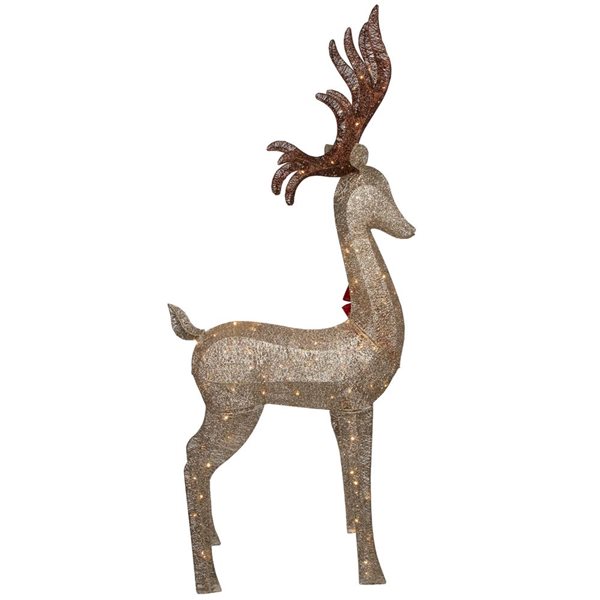 Northlight 74-in Freestanding Deer Front Door Decoration Kit with White LED Light