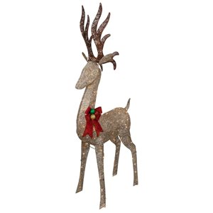 Northlight 74-in Freestanding Deer Front Door Decoration Kit with White LED Light