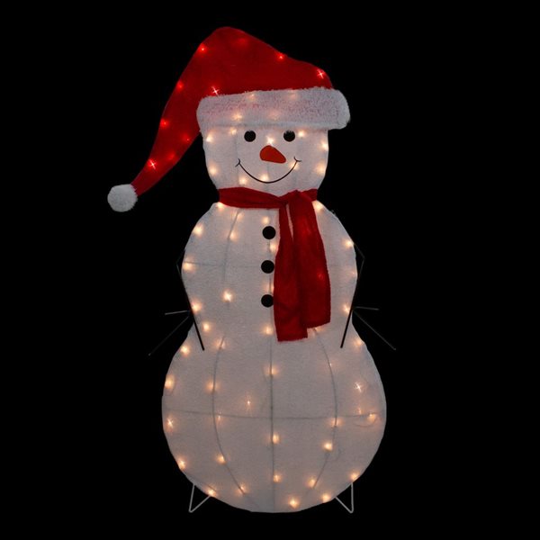 Northlight 42-in Freestanding Snowman Front Door Decoration Kit with White Incandescent Light