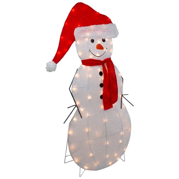 Northlight 42-in Freestanding Snowman Front Door Decoration Kit with White Incandescent Light