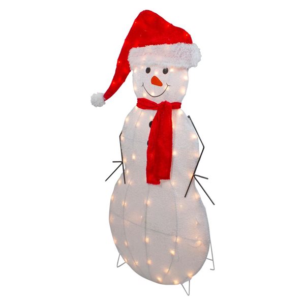 Northlight 42-in Freestanding Snowman Front Door Decoration Kit with White Incandescent Light