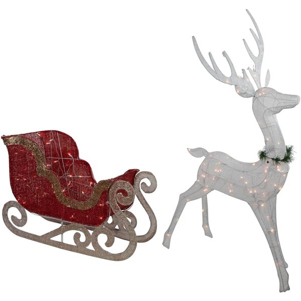 Northlight 51-in Freestanding Reindeer with Clear Incandescent Light