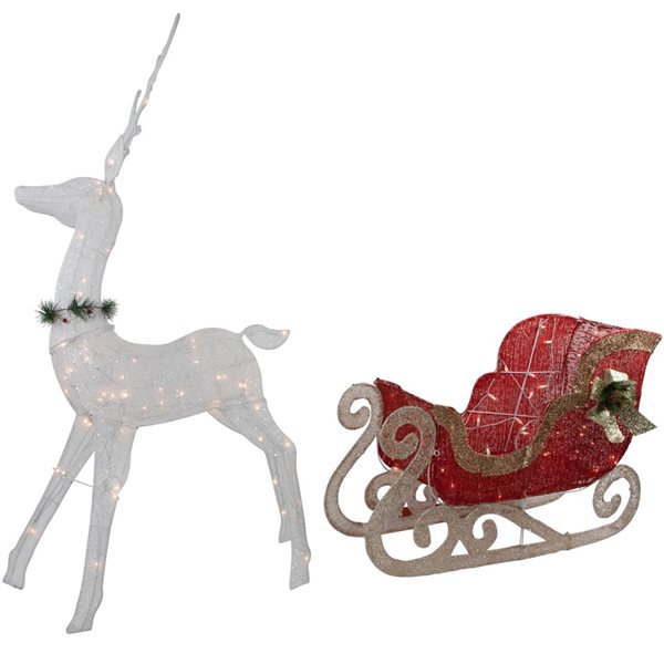 Northlight 51-in Freestanding Reindeer with Clear Incandescent Light