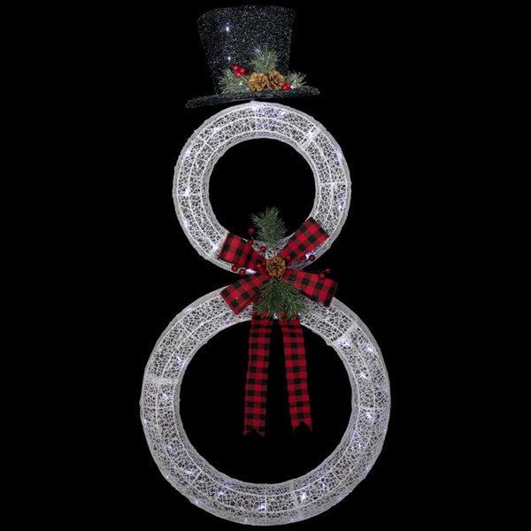 Northlight 48-in Freestanding Snowman Front Door Decoration Kit with Clear LED Light