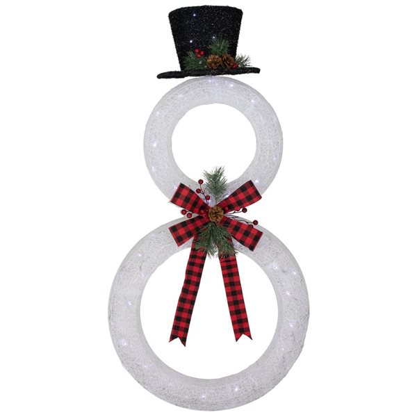 Northlight 48-in Freestanding Snowman Front Door Decoration Kit with Clear LED Light