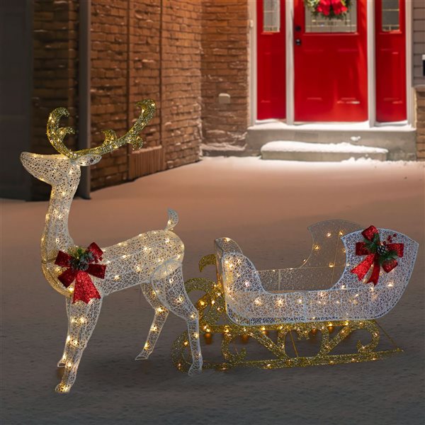 Northlight 48-in Freestanding Reindeer with White LED Light