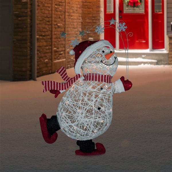 Northlight 56-in Freestanding Snowman Front Door Decoration Kit with Clear Incandescent Light