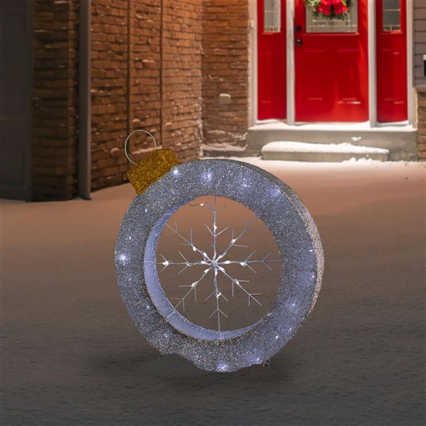 Northlight 21-in Freestanding Ho Ho Ho! Front Door Decoration Kit with White LED Light