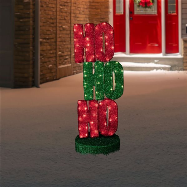 Northlight 39-in Freestanding Holiday Sign with Clear Incandescent Light