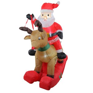 Northlight 4.75-ft LED Lighted Reindeer and Santa Christmas Inflatable