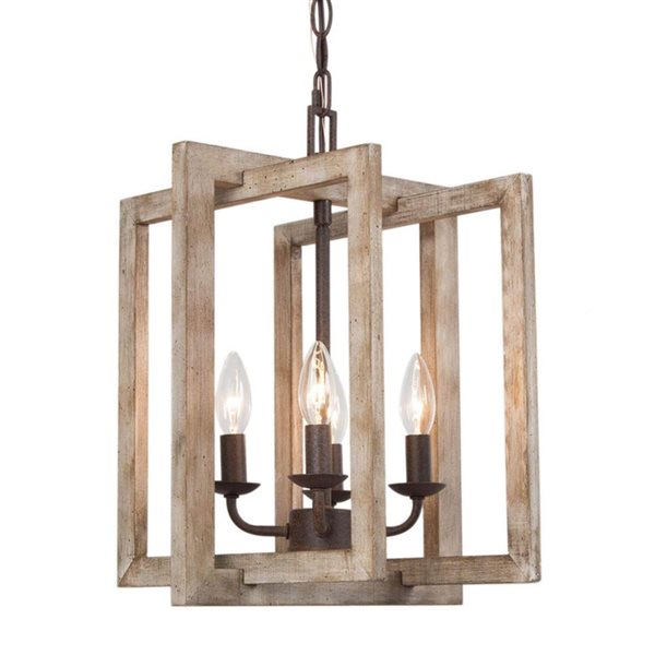 LNC 4 Light Greyish White Wood And Rustic Bronze Farmhouse Chandelier   332018015 MainImage 001 L 