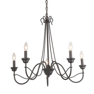 LNC Intoxicate 5-Light Bronze Traditional LED Chandelier