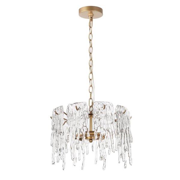 LNC 3-Light Gold and Crystal Modern Crystal Chandelier