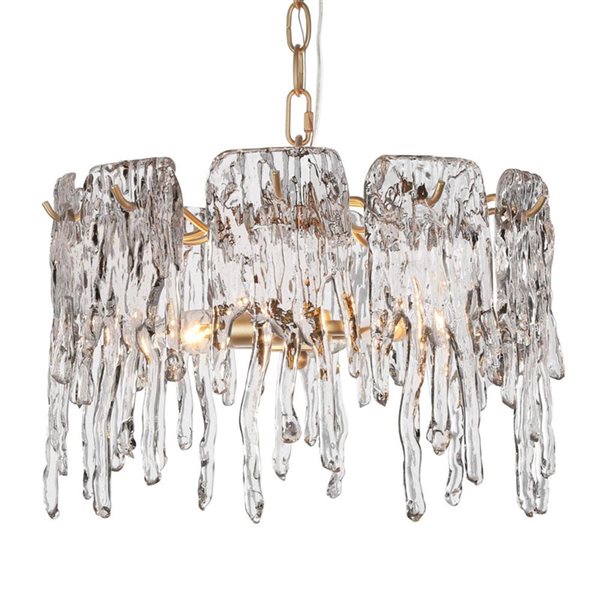 LNC 3-Light Gold and Crystal Modern Crystal Chandelier