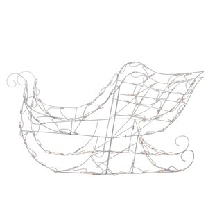 Brite Star 42-in Lighted White Sleigh Christmas Outdoor Decor - Clear Incandescent Lights