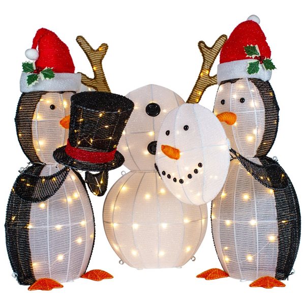 Northlight Set of 3 LED Lighted Penguins Building Snowman