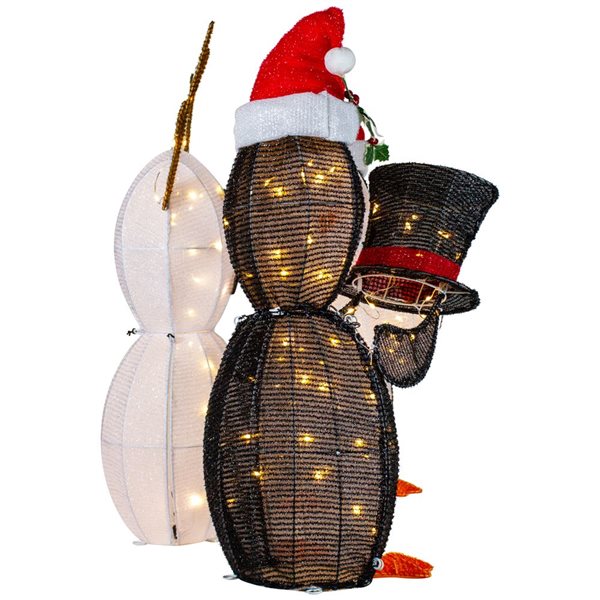 Northlight Set of 3 LED Lighted Penguins Building Snowman