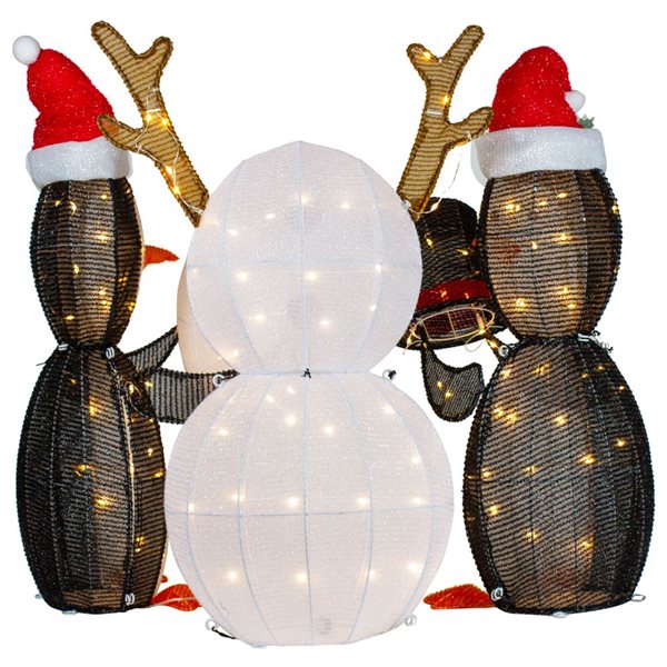 Northlight Set of 3 LED Lighted Penguins Building Snowman