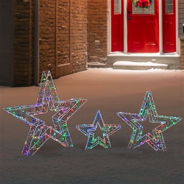 Northlight 3 Battery-Powered LED Lighted Colour Changing Stars