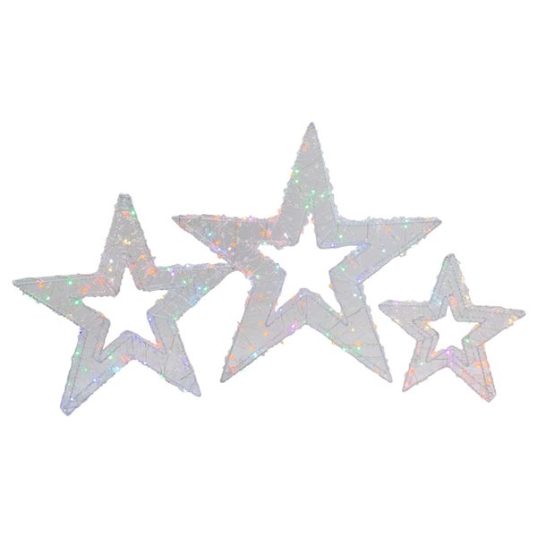 Northlight 3 Battery-Powered LED Lighted Colour Changing Stars