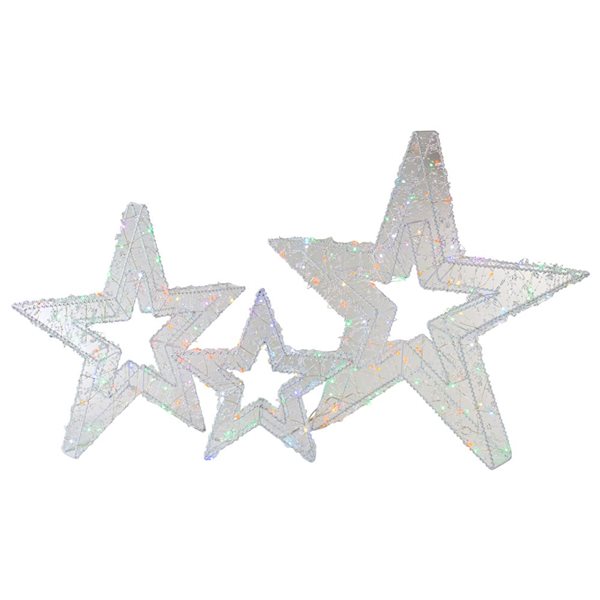 Northlight 3 Battery-Powered LED Lighted Colour Changing Stars