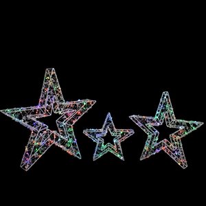 Northlight 3 Battery-Powered LED Lighted Colour Changing Stars