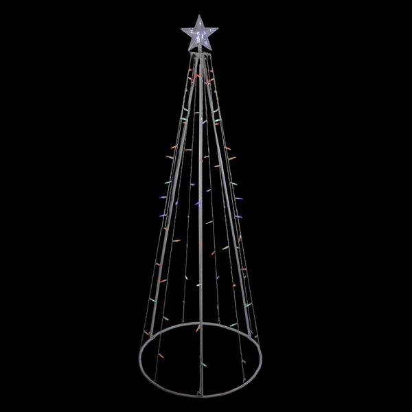 Northlight 6-ft Pre-Lit Cone-Shaped Christmas Tree With Multicolour LED ...