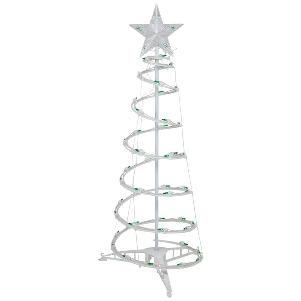 Northlight Set of 3 Outdoor Spiral Christmas Trees with Green LED Lights- 3-ft - 4-ft - 6-ft