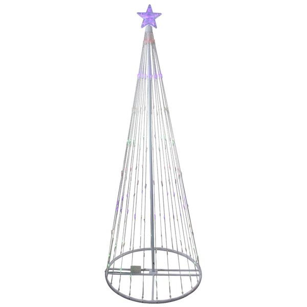 Northlight 12-ft Pre-Lit Freestanding Cone-Shaped Christmas Tree With Multicolour LED