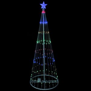 Northlight 12-ft Pre-Lit Freestanding Cone-Shaped Christmas Tree With Multicolour LED