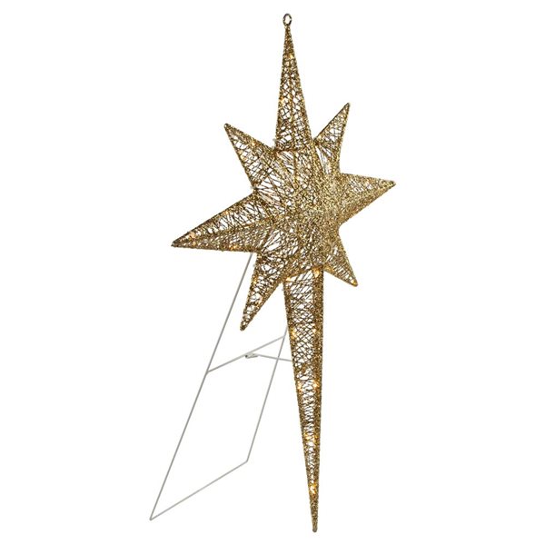 Northlight 36-in Gold Hanging Christmas Star With Warm White LED Lights