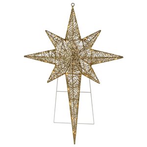Northlight 36-in Gold Hanging Christmas Star With Warm White LED Lights