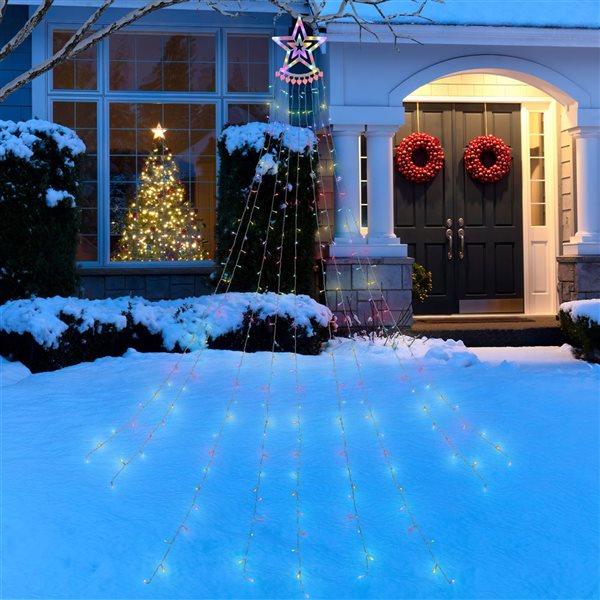 Northlight 12.5-ft Waterfall Christmas Tree With Multicoloured LED ...