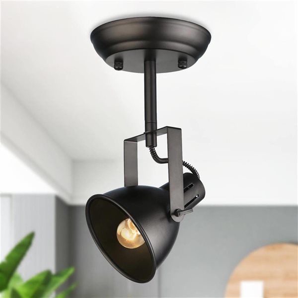 LNC Lyra 1-light Dimmable Matte Black Mini Flexible Track Lighting Head